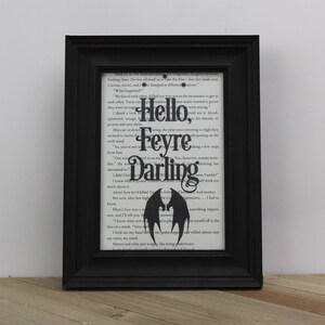 ACOTAR/ACOMAF/ACOWAR Ciao, Feyre Darling Book Page Stampa artistica/Arte da parete/Regali unici per i lettori/Arte del libro riciclata