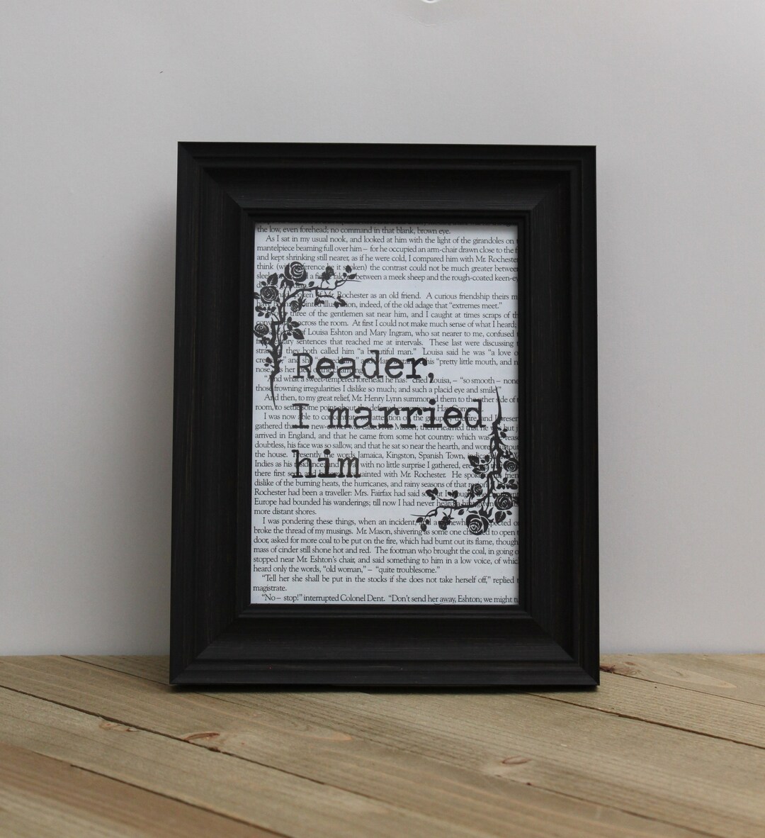 Jane Eyre reader I Married Him Book Page Quote Art Print/ Wall Art/ Unique Book Lovers Gifts Etsy