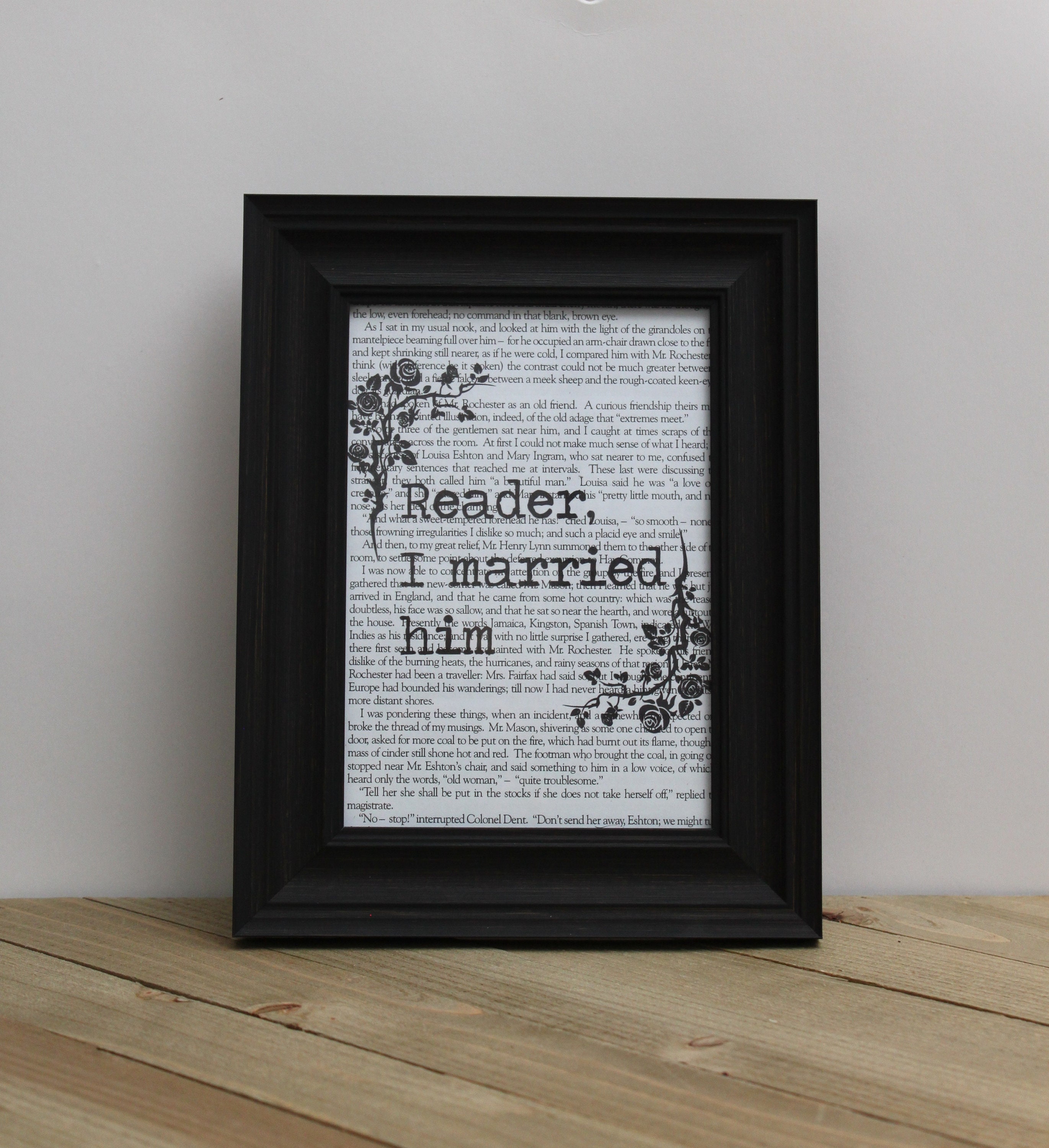 Jane Eyre reader I Married Him Book Page Quote Art Etsy
