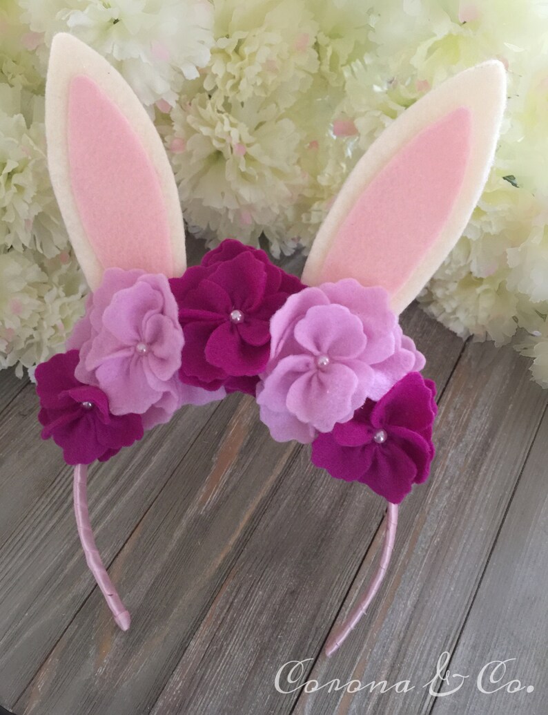 Bunny ear floral headband