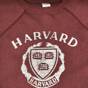 Vintage 70s 80s Champion Harvard Varsity Sweatshirt crewneck sweater jumper XL image 3