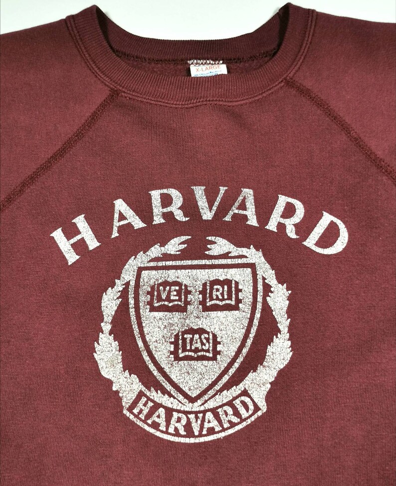 Vintage 70s 80s Champion Harvard Varsity Sweatshirt crewneck sweater jumper XL image 3