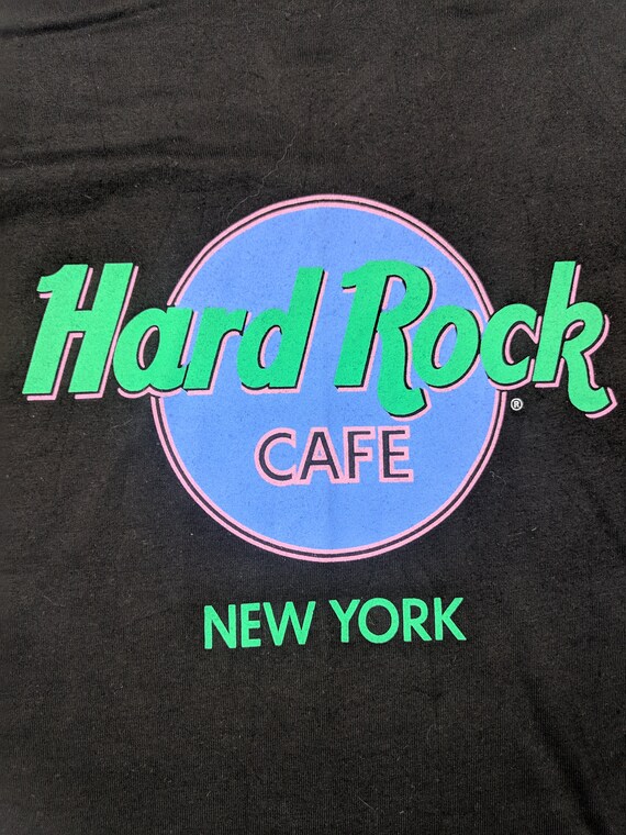 Vintage 80s 90s Hard Rock T shirt Tee Black Cafe … - image 2