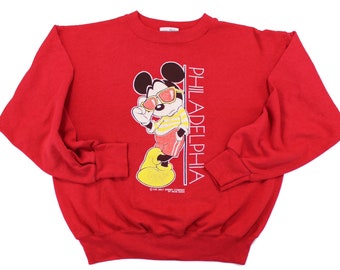 Vintage Mickie Philadelphia sweatshirt / 90s cartoon shirt / Disney / vintage Mickey Mouse / vtg Large Sweat Shirt / vintage jumper / boxy