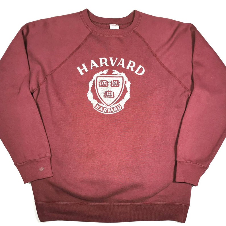 Vintage 70s 80s Champion Harvard Varsity Sweatshirt crewneck sweater jumper XL image 1