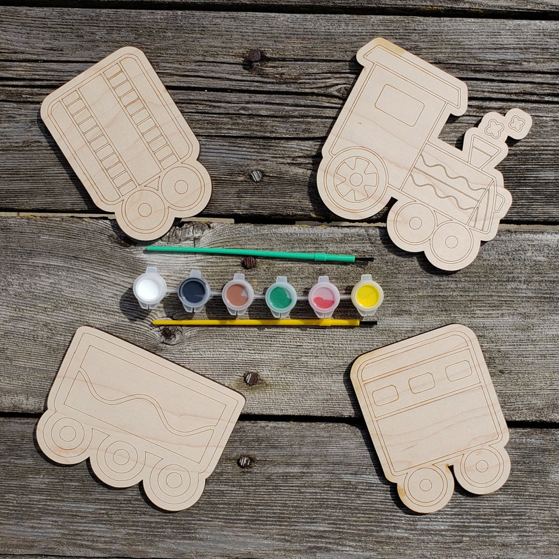 Paint Your Own Train Kit Etsy