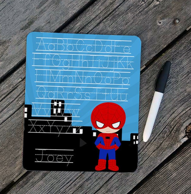 Personalized Spiderman Handwriting Dry Erase Board Etsy