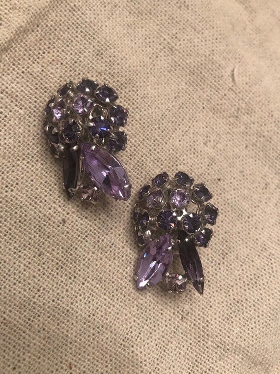 Vintage Sherman Lavender Firework Earrings