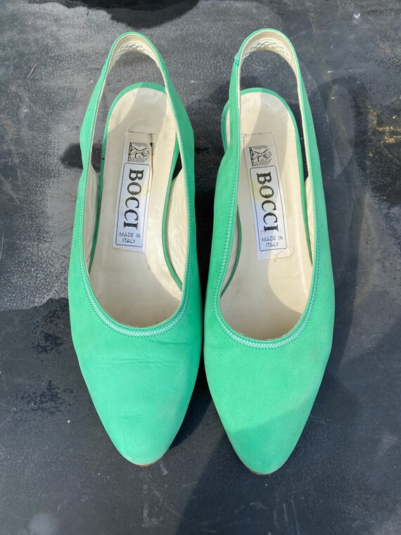 Vintage Seafoam Suede Slingback Pump by Bocci, Ma… - image 2