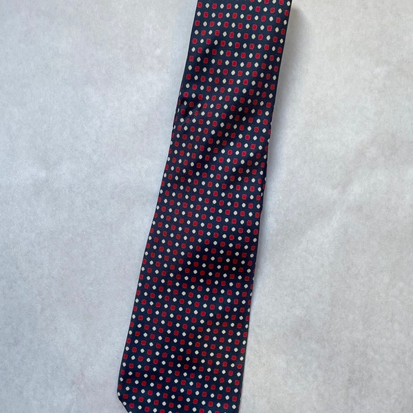 Vintage Jacques Heim Club and Square Micro Pattern Necktie