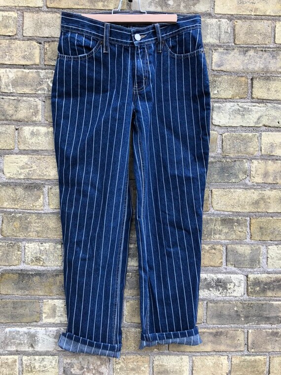 pinstripe levi jeans