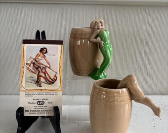 Mugs 5 Nude Lady Vintage Dorothy Kindell Set of 5 Risqué Pin-up