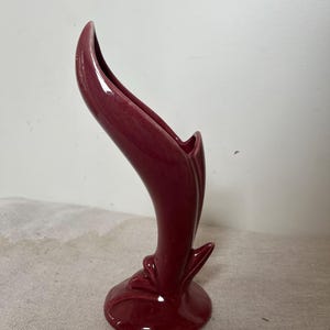 Cranberry Red Trumpet Vase by Beauceware Canada