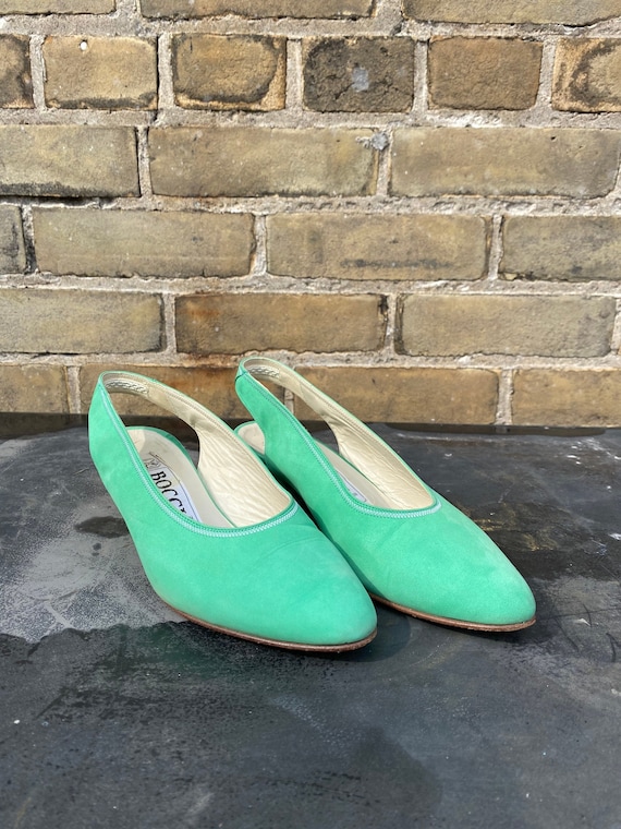 Vintage Seafoam Suede Slingback Pump by Bocci, Ma… - image 1