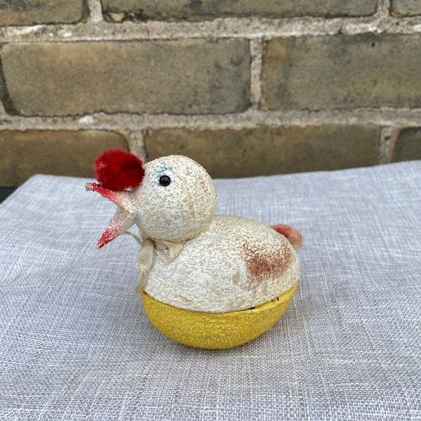 Vintage Rare Paper Mache Easter Duck Egg Container // Made in Western Germany