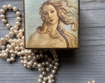 Birth of Venus Florentine Trinket Box, Vintage Florentine Vanity Box, Botticelli