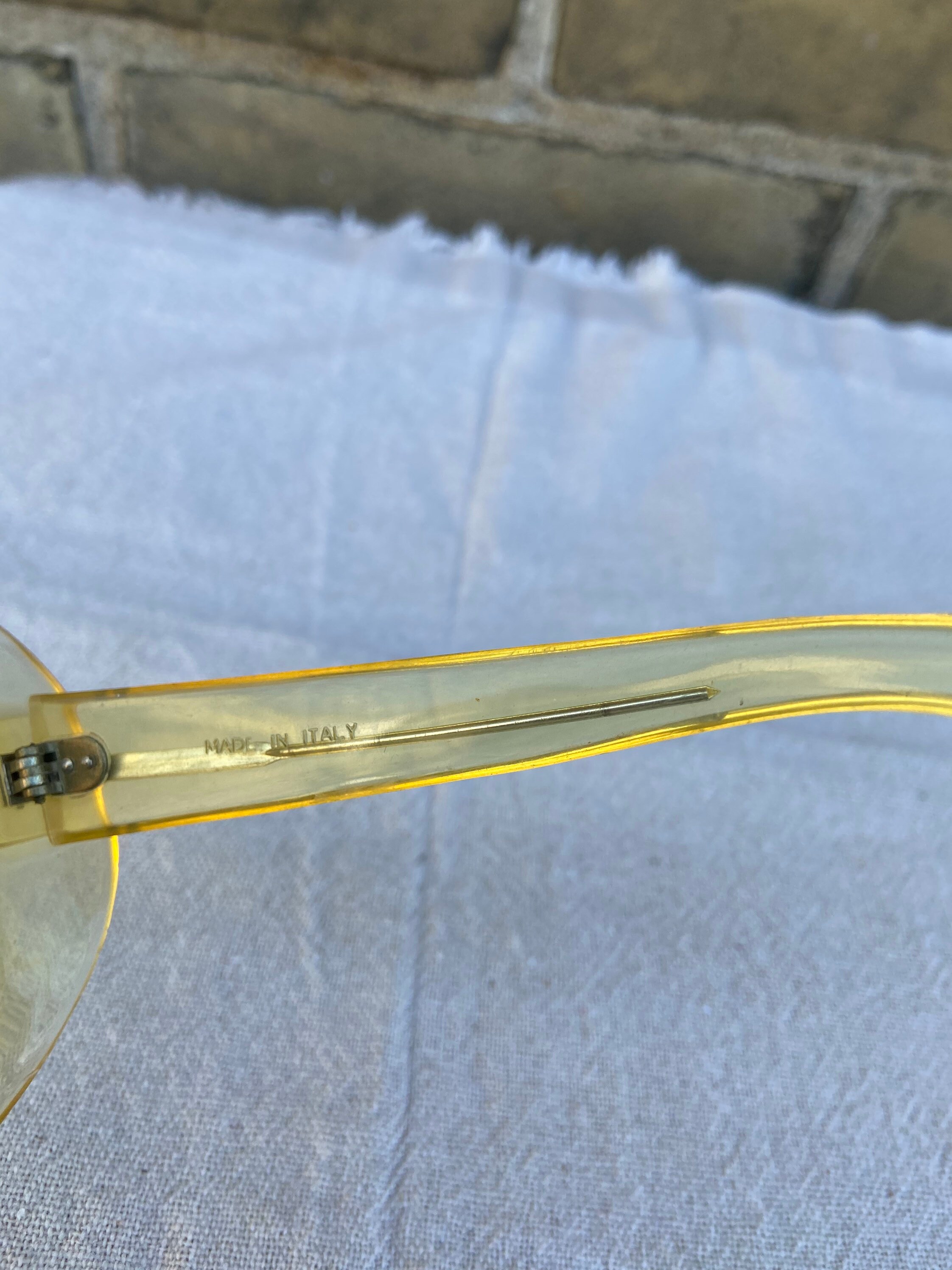 Vintage Yellow Transparent Oversize Round Sunglasses - Etsy