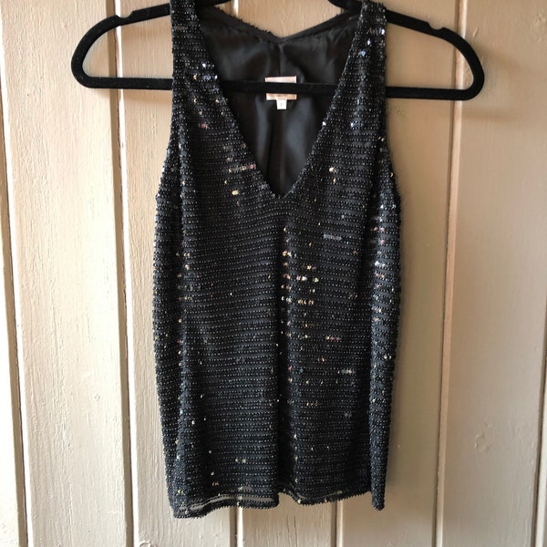 Vintage Armani Collection Black Sequin Tank Top