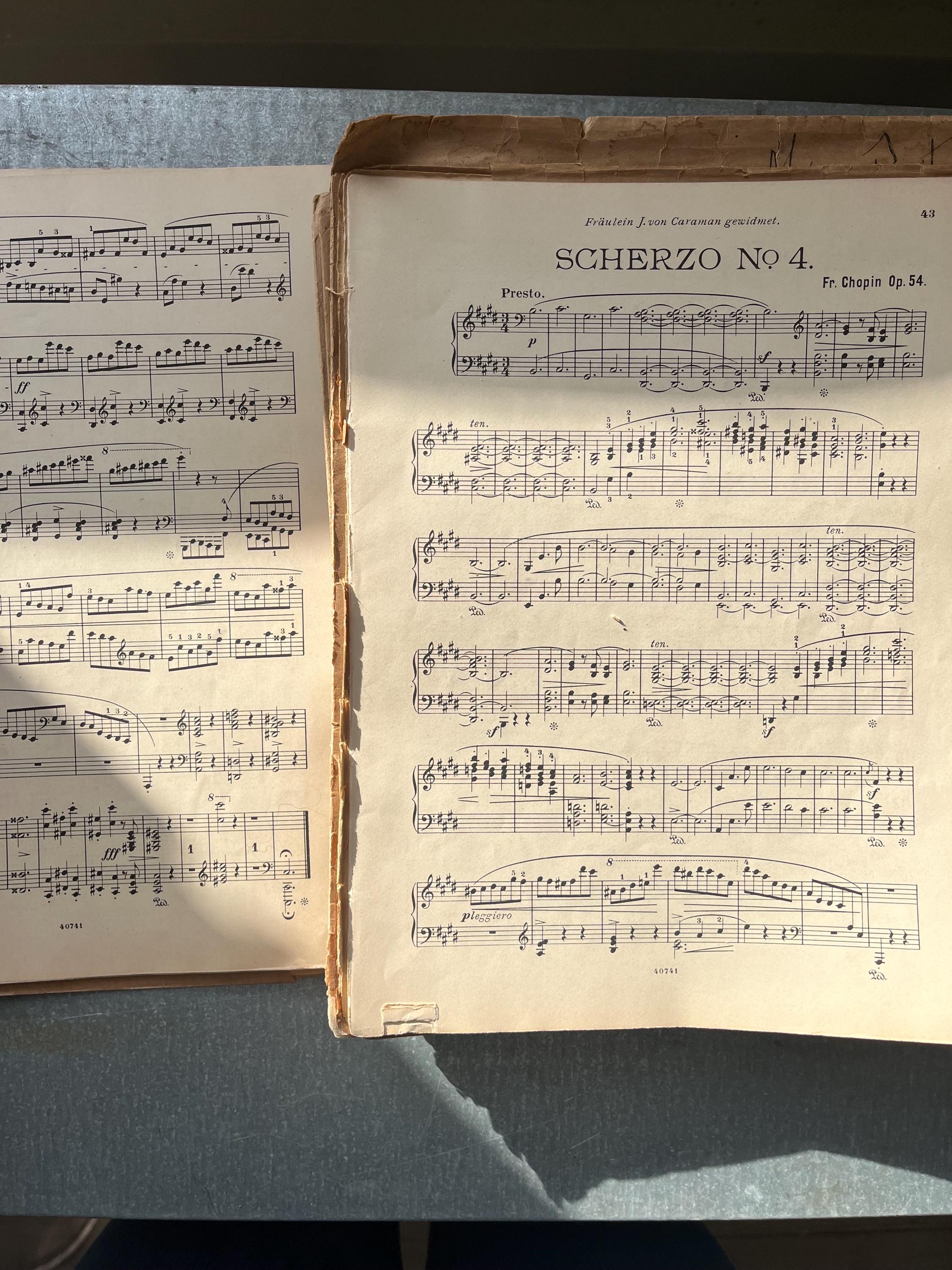 Collection of Antique Paper Sheet Music // Classical Works Piano Concerto