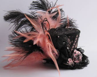 Steampunk Victorian top mini hat gothic burlesque mini