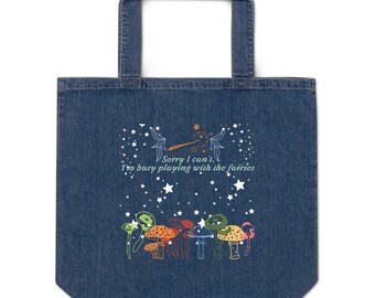 Bolso tote de denim orgánico Fairy Friends