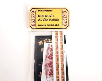 Miniature Movie Posters with Accessory Cutouts Set / 8 sets to choose from! 1:12 scale dollhouse collectable