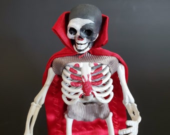 Miniature Luchador Lobster Johnson Dias de los Meurtos Skeleton Figure  1:12 scale dollhouse miniature collectable