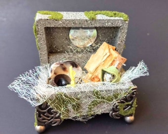 Miniature Queen Mab's Fairytale Treasure Chest 1:12 scale dollhouse artisan miniature