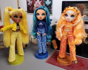 Doll Clothes-Batik wide leg pants for Rainbow High 11' dolls, fits Barbie too.
