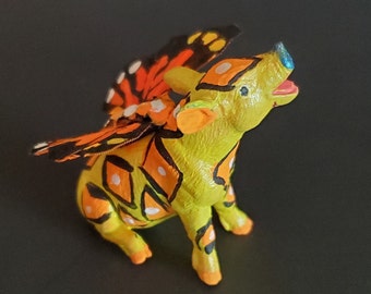 Miniature Dias de los Meurtos Alebrijas Spirit Animal Pig 1:12 scale dollhouse miniature collectables