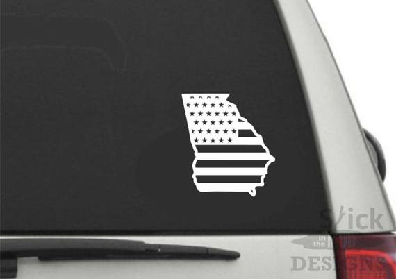 Georgia American Flag Decal Permanent and Waterproof Many | Etsy