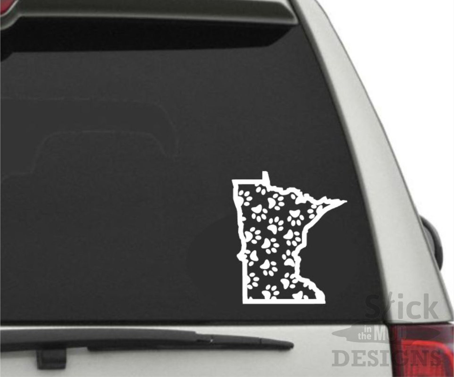 minnesota paw print permanent custom state vinyl decal