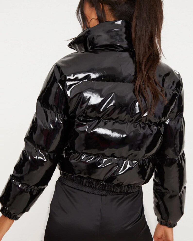 Shiny Pvc/vinyl Down Jacket short Puffer Bomber Etsy