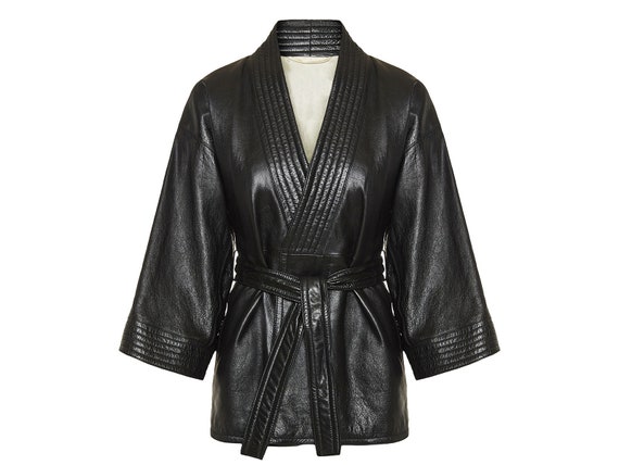 leather kimono jacket
