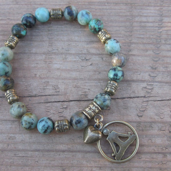 bracelet en pierre naturelle africain turquoise