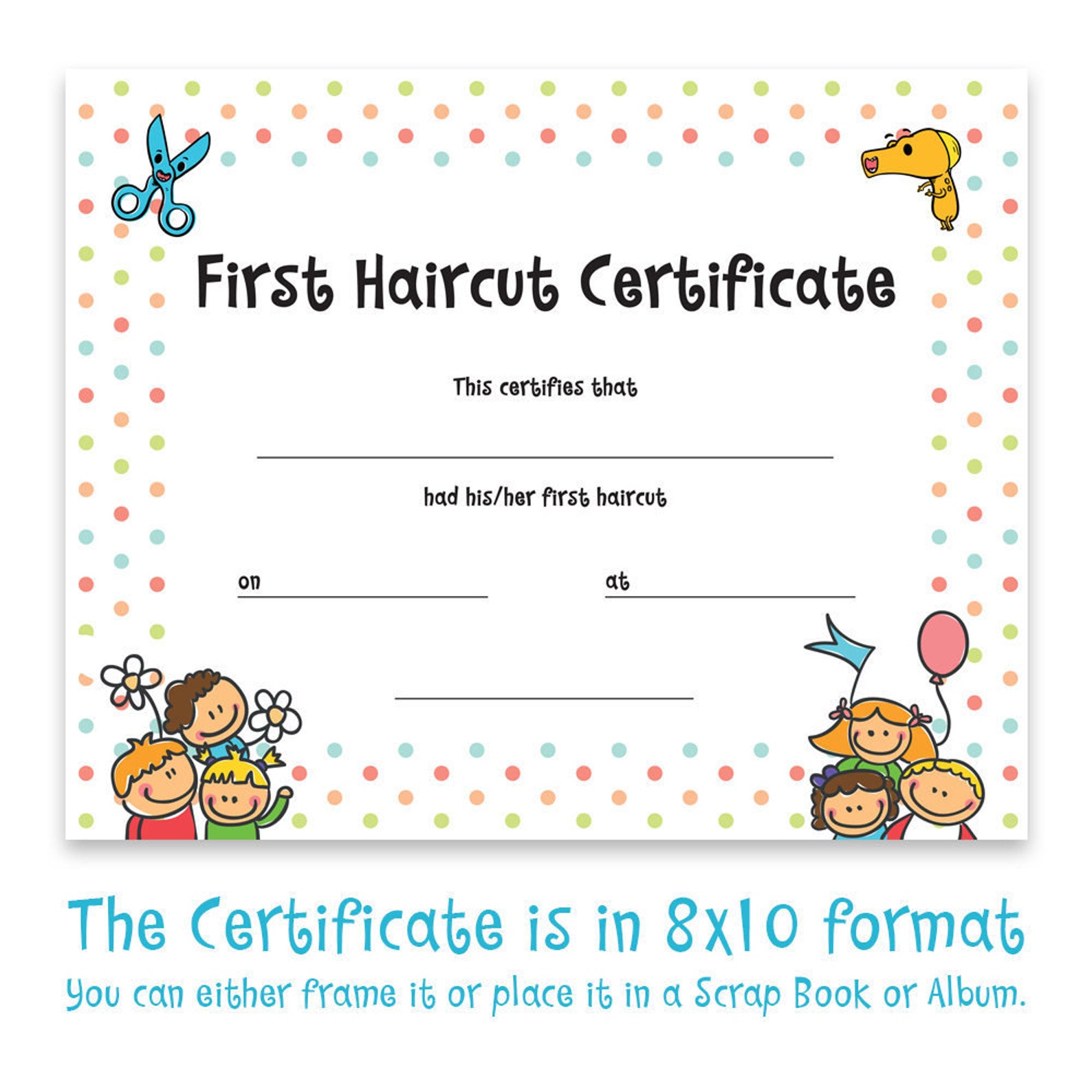 First Haircut Certificate Printable Printable Word Searches