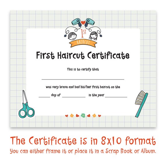 Premiere Coupe De Cheveux Photo Certificat Certificat De Etsy