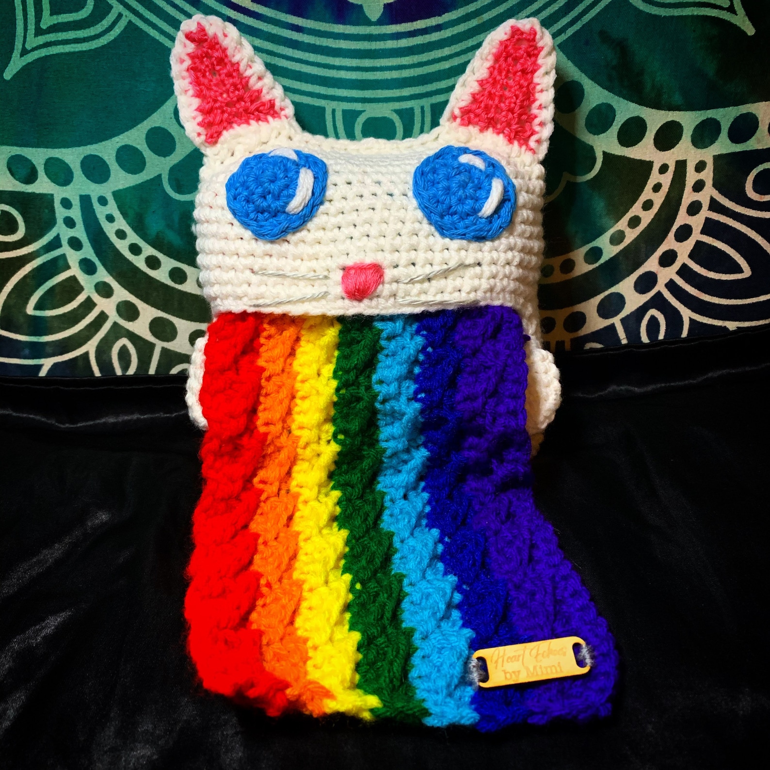 Kitty Cat Rainbow Barf Scarf, Nyan Cat Inspired, Pride, Cat Barf Scarf