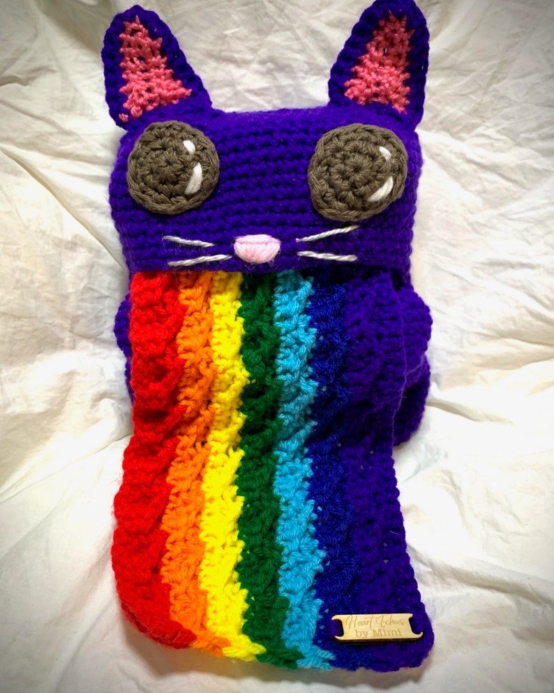 Kitty Cat Rainbow Barf Scarf Nyan Cat inspired Pride Cat Etsy