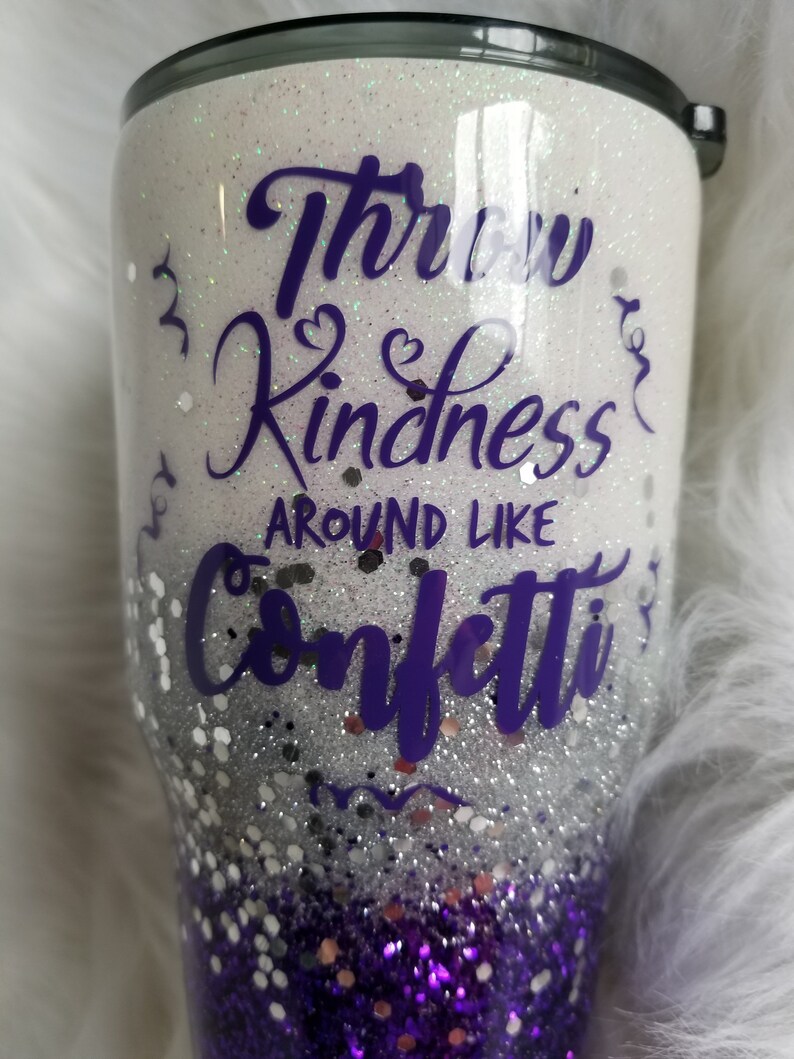 Glitter Tumbler / Stainless Steel Tumbler / Throw Kindness Etsy