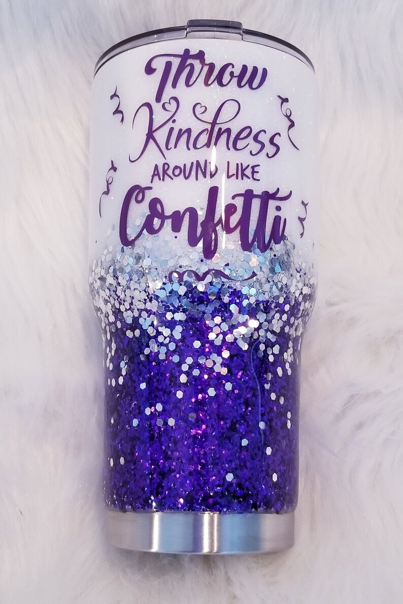 Glitter Tumbler / Stainless Steel Tumbler / Throw Kindness Etsy