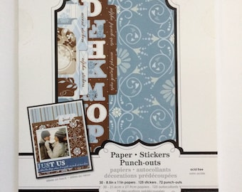 Colorbok (61215) 8.5" x 11" patterned paper, stickers and punch out pack – earth tone