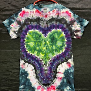 Tie Dye Heart Shirt, Psychedelic T shirt, Retro Clothing