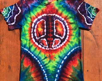 Tie dye t shirt, Tie dye peace t shirt, Retro t shirts 70's style, Tie dye unisex shirt, Psychedelic t shirt