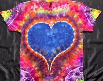 Koszula Tie Dye Heart, Koszula Tie Dye, Ubrania w stylu hippie