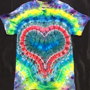 Tie Dye Shirt, Tie Dye Heart Shirt, Psychedelic Shirt, Retro Style Shirt