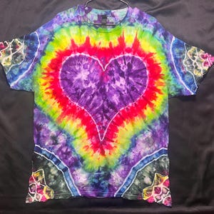 Tie Dye Heart Shirt,Festival Shirt, Psychedelic T shirt