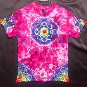 Koszula tie-dye, koszula tie-dye z mandalą, koszula retro