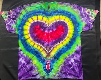 Koszula Tie Dye Heart, Koszula Tie Dye, Ubrania w stylu hippie