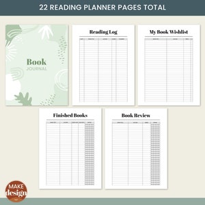 Book Journal Printable Planner Book Lovers Planner Bundle - Etsy